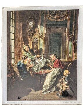The Breakfast (Le Déjeuner) François Boucher 8 ½”x 10 ½” Reproduction France